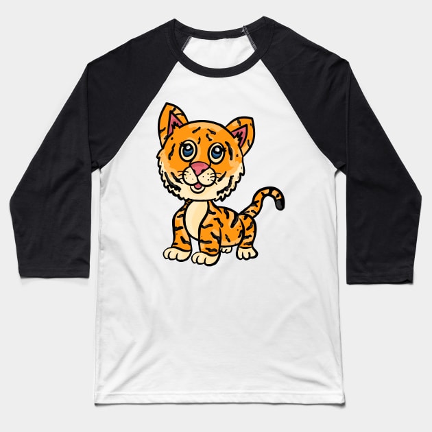 Tiger Baseball T-Shirt by RoserinArt